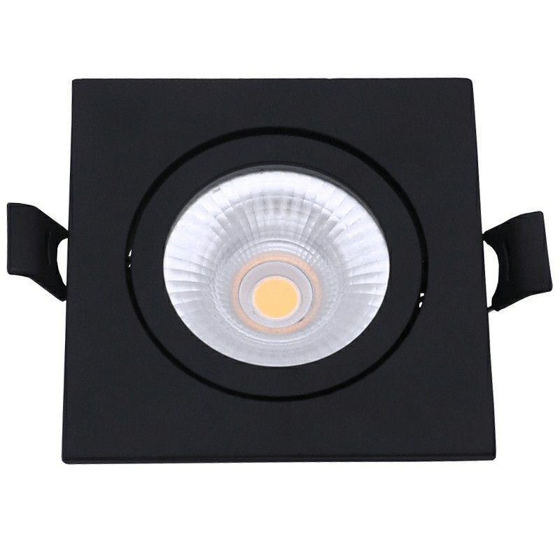 Black downlight aluminium, Loura, 6W, white switch LED, IP65