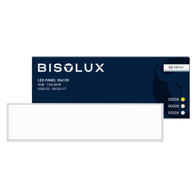 1200x300 LED Panel - 100 lm/W - UGR<23 - Adjustable White - Back-Lit 1200x300 LED Panel - 100 lm/W - UGR<23 - Adjustable White - Back-Lit