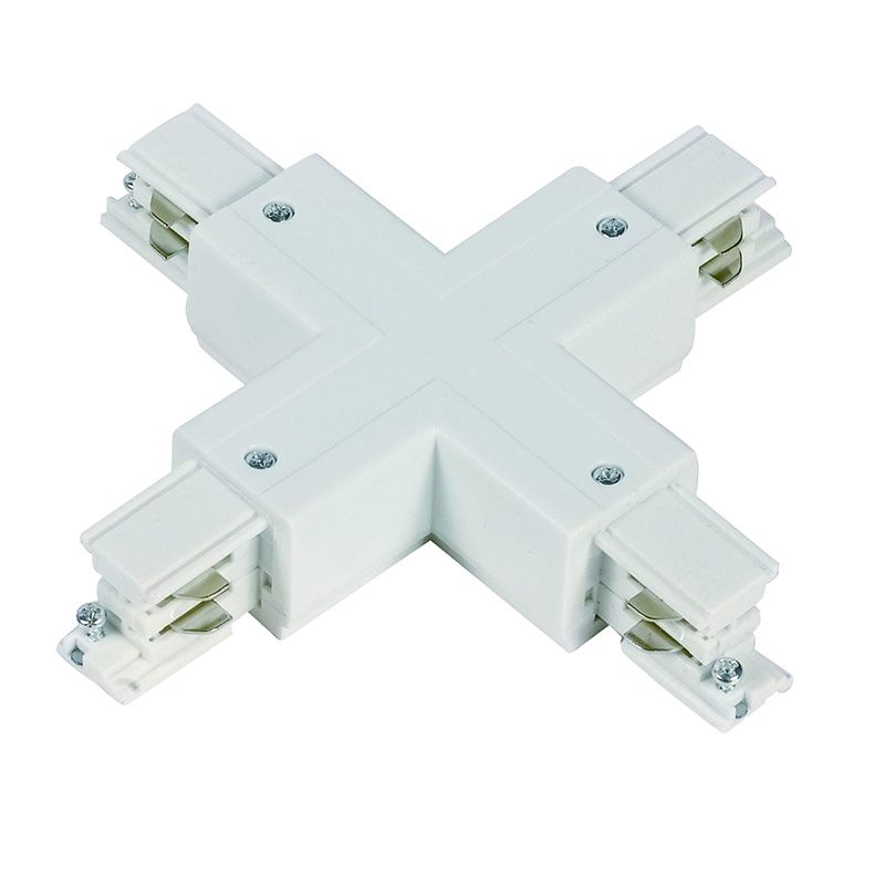 X-shape connector for 3-phase track lighting, white, Pro X-shape connector for 3-phase track lighting, white, Pro