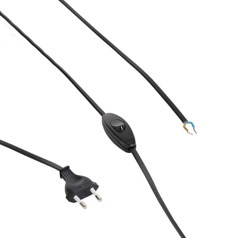 Black connection cable with switch,  2 meters