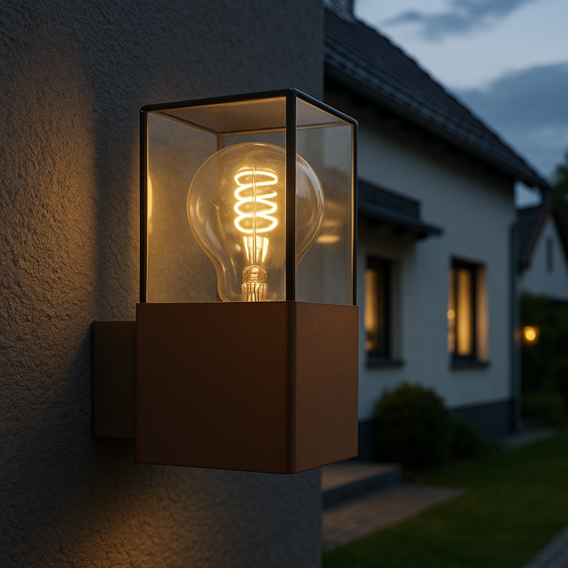 Modern outdoor light rust coloured, Sanel, IP44