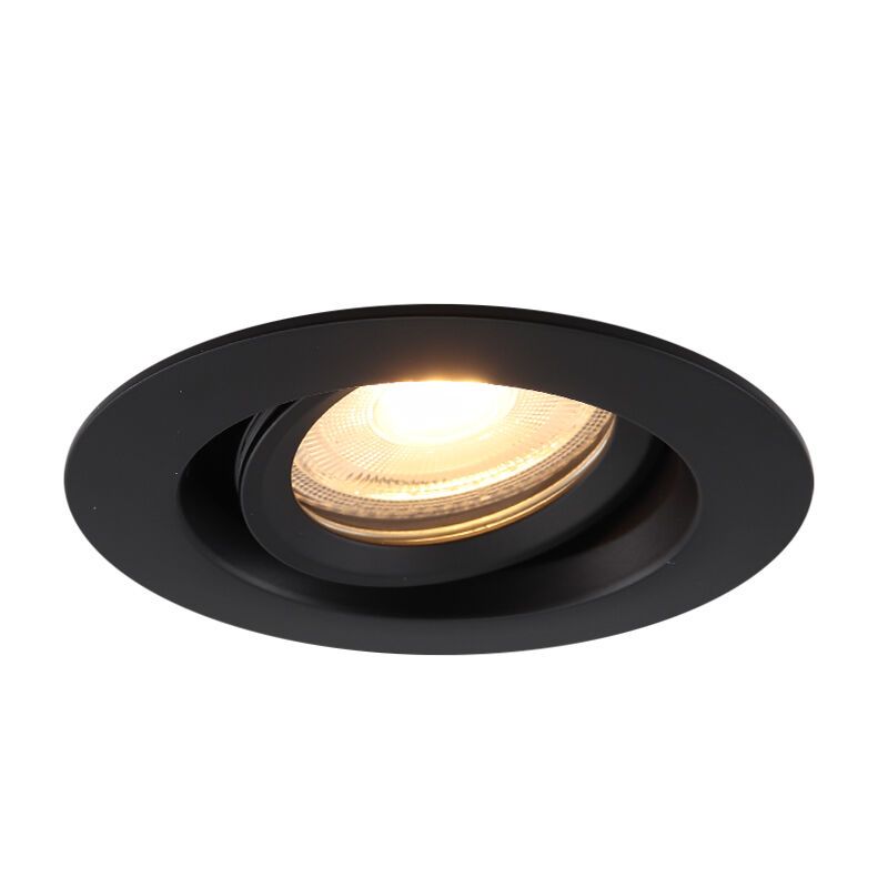 Aluminium bathroom recessed downlight black, Jorin, IP65