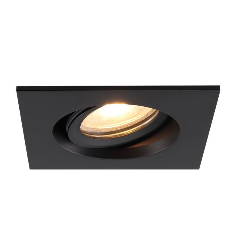 Aluminium bathroom recessed downlight black, Jorin, IP65 Aluminium bathroom recessed downlight black, Jorin, IP65
