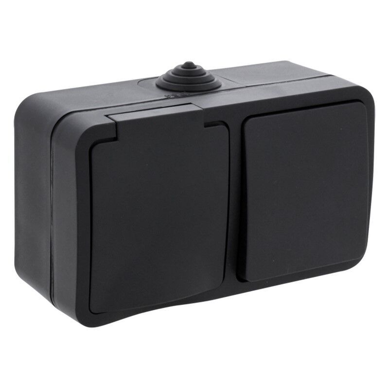 Q-Link Combination socket and switch, Splash-proof Switch earth