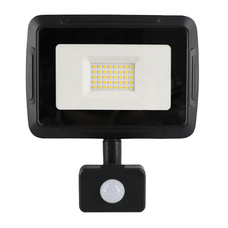 Black floodlight with sensor aluminium, Miro, 30W, 3000K LED, IP65 Black floodlight with sensor aluminium, Miro, 30W, 3000K LED, IP65