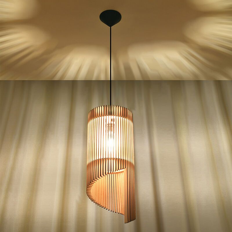 Wood pendant light brown, Guiseppe