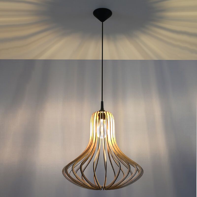 Wood pendant light brown, Grada Wood pendant light brown, Grada
