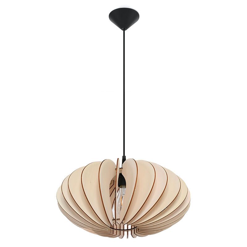 Wood pendant light brown, Halbe Wood pendant light brown, Halbe