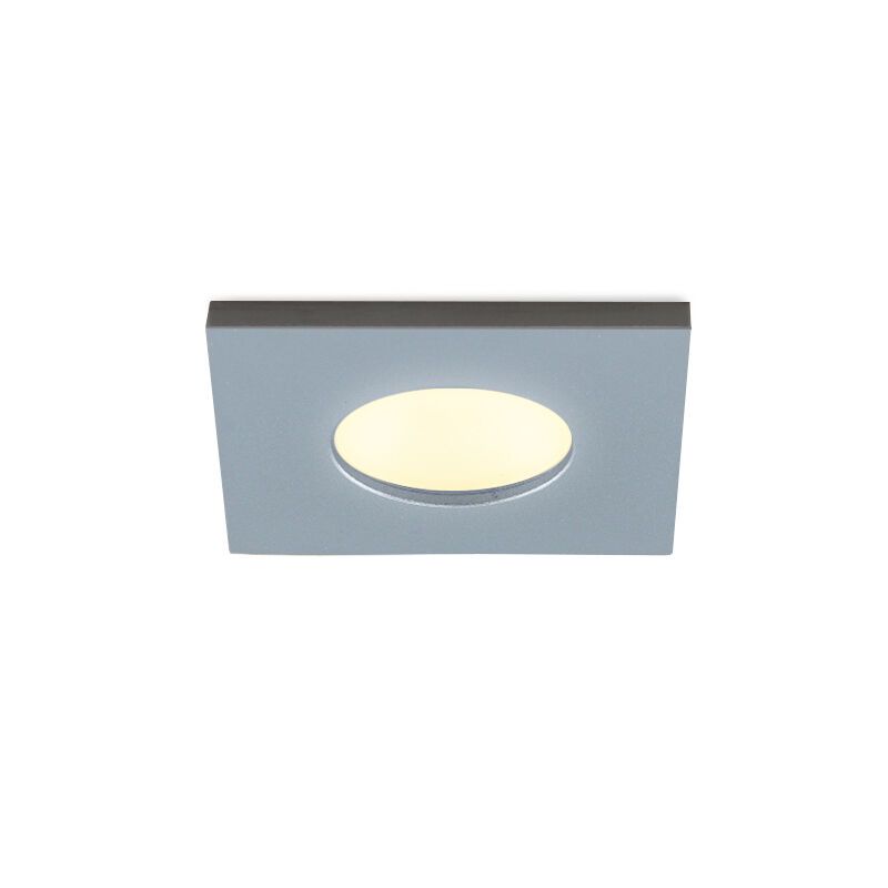 Square chrome porch light Dico, IP65, dimmable