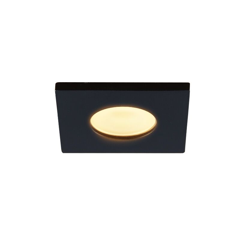 Square black porch light Dico, IP65, dimmable