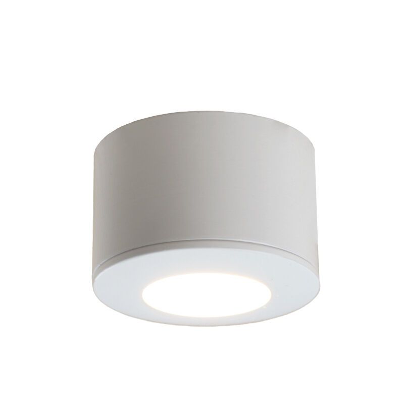 Round white surface mounted spotlight Vasso, IP44, dimmable