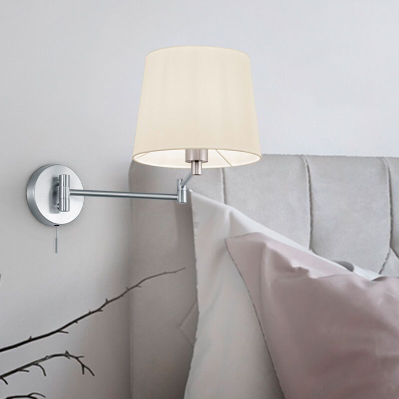 Nickel wall light classic, Niva, with pull switch Nickel wall light classic, Niva, with pull switch