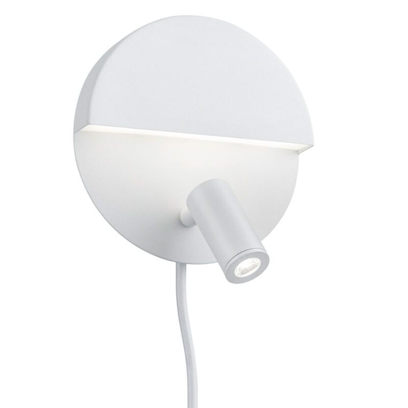 White wall light design, Solo, 6W, 3000K LED, with switch White wall light design, Solo, 6W, 3000K LED, with switch