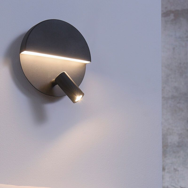 Black wall light design, Solo, 6W, 3000K LED, with switch Black wall light design, Solo, 6W, 3000K LED, with switch