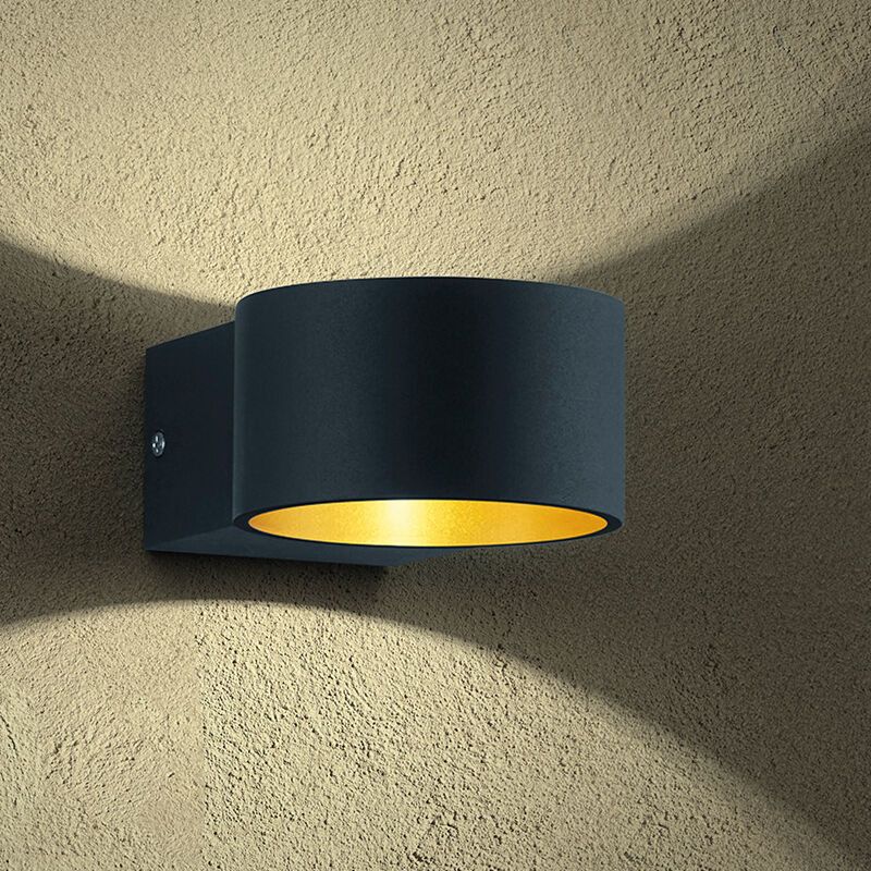 Black up down wall light modern, Tyra, 4,3W, 3000K LED