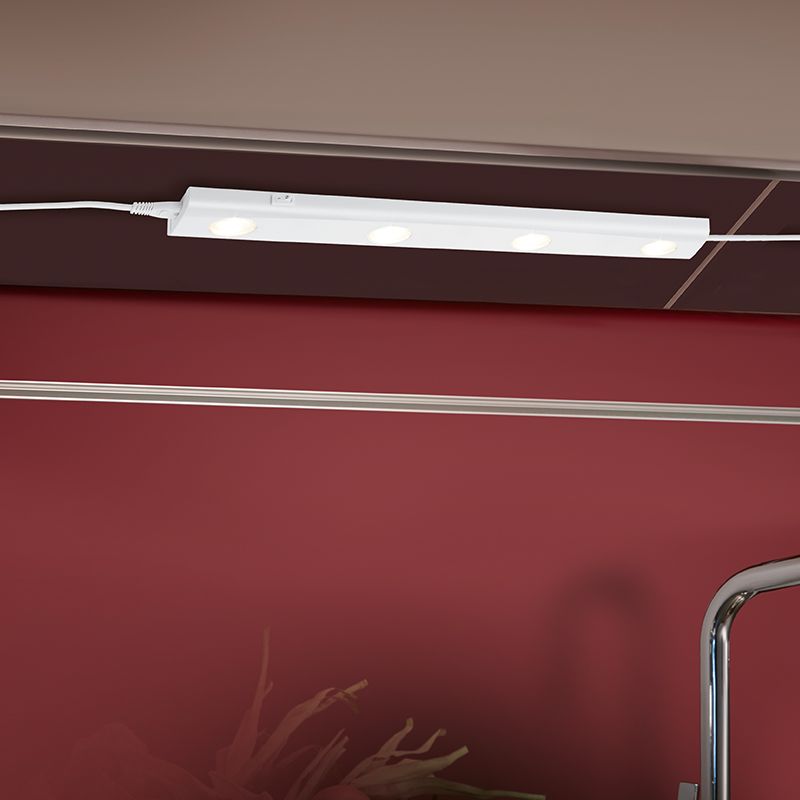 White under cabinet lighting plastic, Sarila, 1W, 3000K LED, with switch