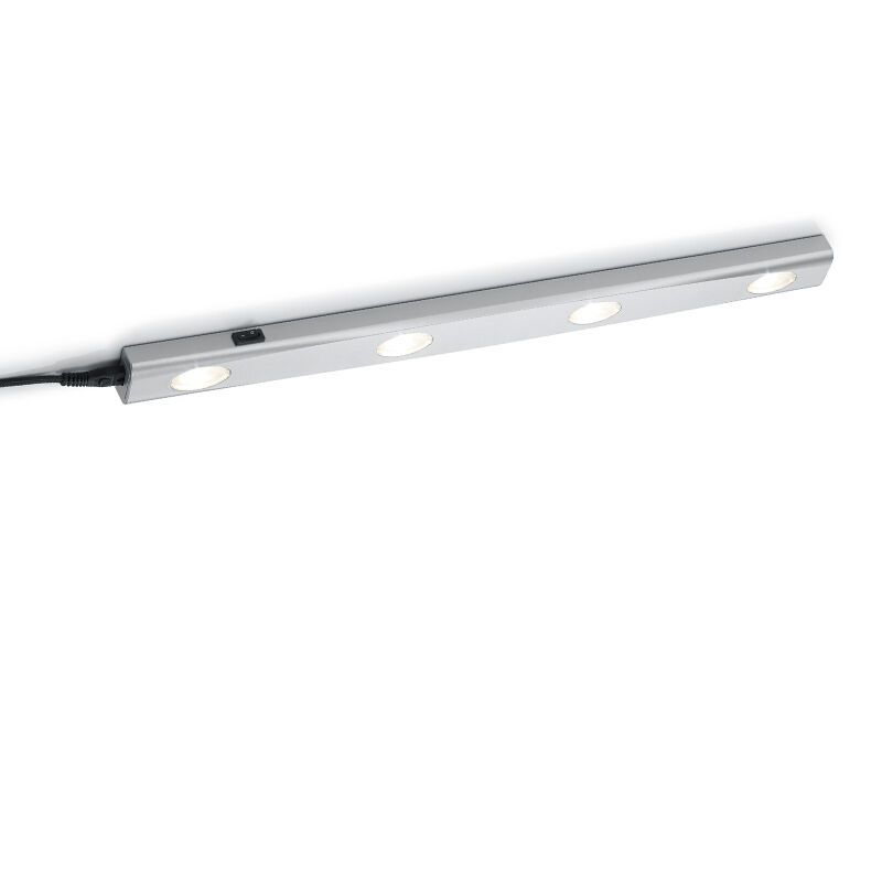 Silver under cabinet lighting plastic, Sarila, 1W, 3000K LED, with switch