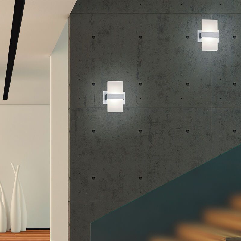 Grey up down wall light modern, Leontien, 4,3W, 3000K LED, with switch Grey up down wall light modern, Leontien, 4,3W, 3000K LED, with switch