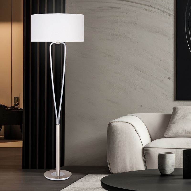 Nickel floor lamp modern, Lola, with switch Nickel floor lamp modern, Lola, with switch