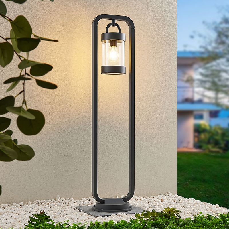 Anthracite outdoor floor lamp with dusk to dawn sensor modern, Sambesi, IP44
