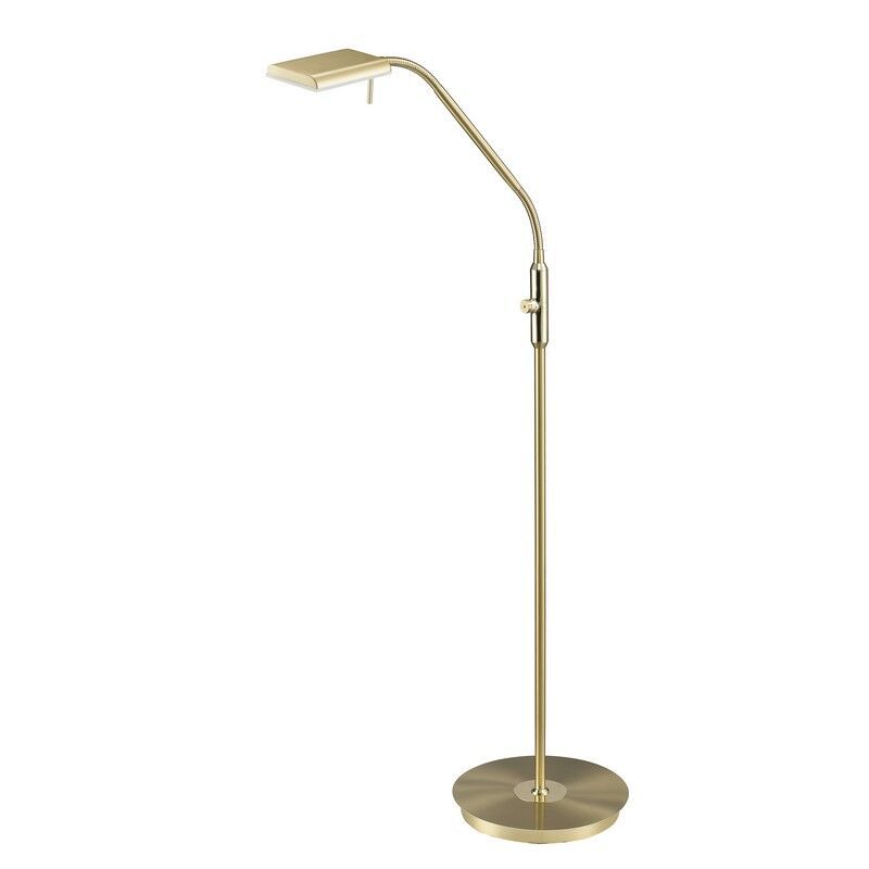 Brass floor lamp modern, Robin, 12W, 3000K LED, with touch dimmer