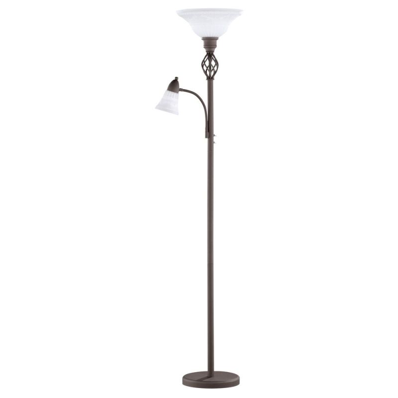 Rust Coloured floor lamp classic, Eleonora, with switch