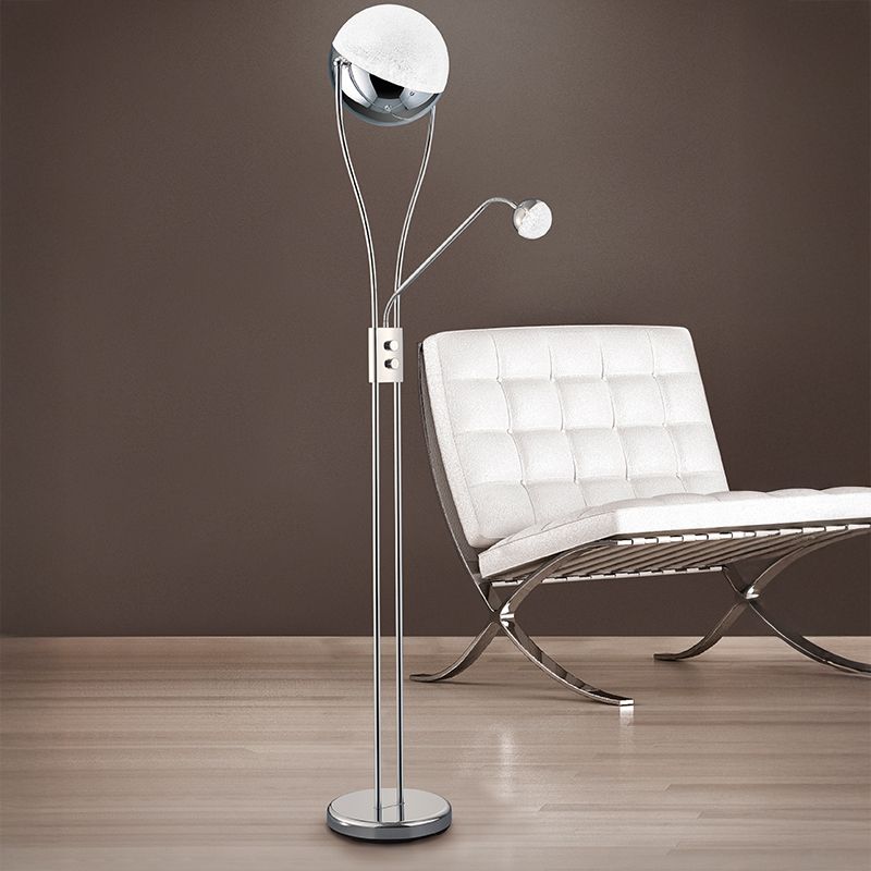 Chrome floor lamp retro, Xelly, 22W, 3000K LED, with switch