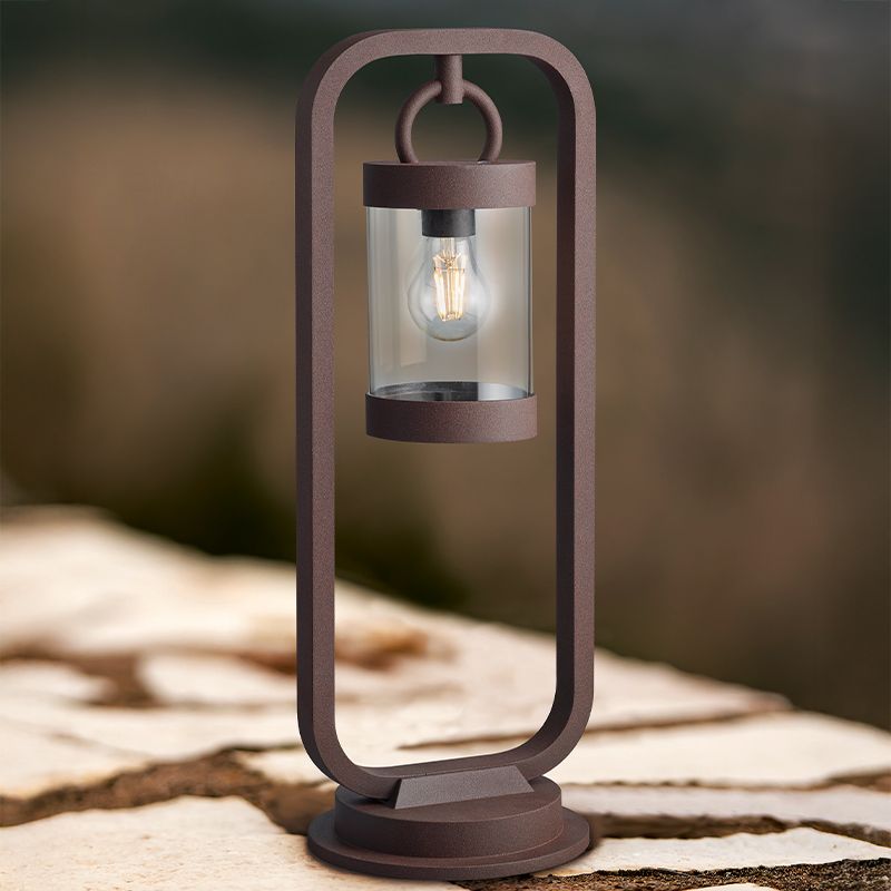 Rust Coloured outdoor floor lamp with dusk to dawn sensor modern, Sambesi, IP44