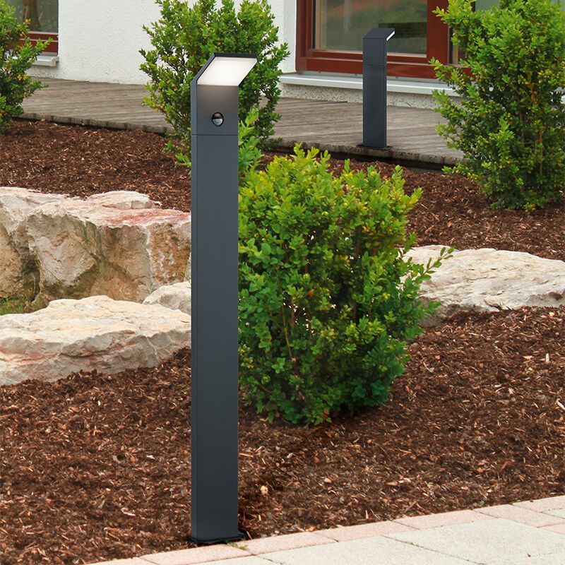 Anthracite outdoor floor lamp with motion sensor modern, Solana, 9W, 3000K LED, IP54