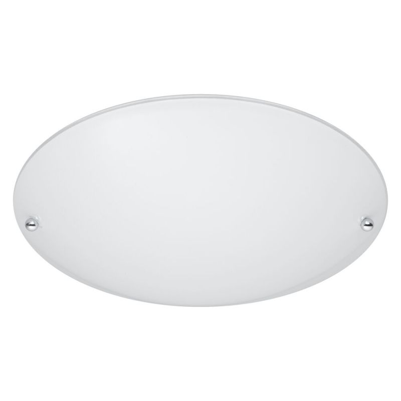 Silver flush ceiling light glass, Celino