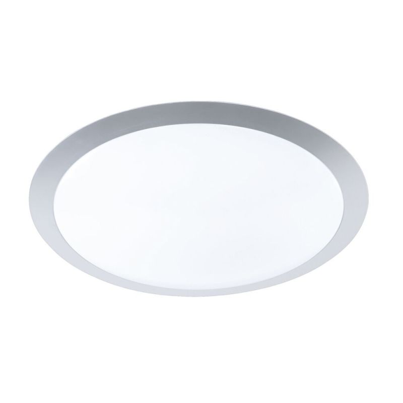 Silver flush ceiling light plastic, Ramsgate, 25W, 3000K LED