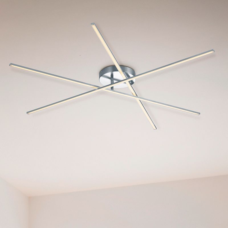 Nickel flush ceiling light design, Gottrup, 8,5W, 3000K LED Nickel flush ceiling light design, Gottrup, 8,5W, 3000K LED