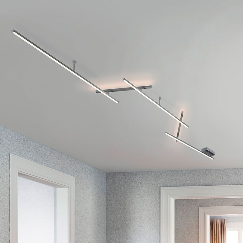 Nickel flush ceiling light design, Kandla, 6W, 3000K LED Nickel flush ceiling light design, Kandla, 6W, 3000K LED