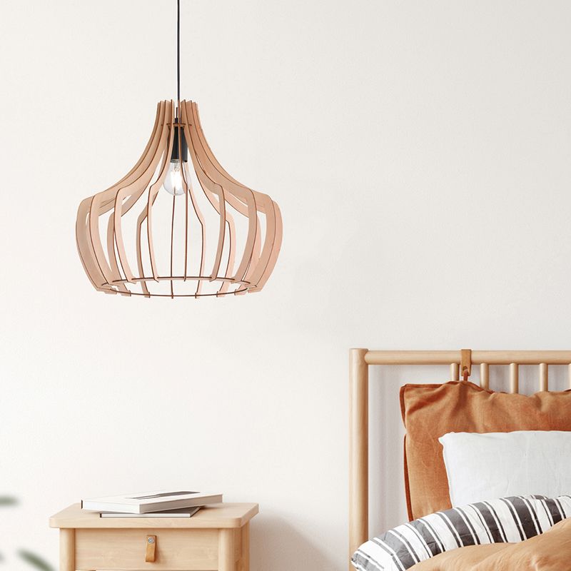 Rustic pendant light wood, Valenthina
