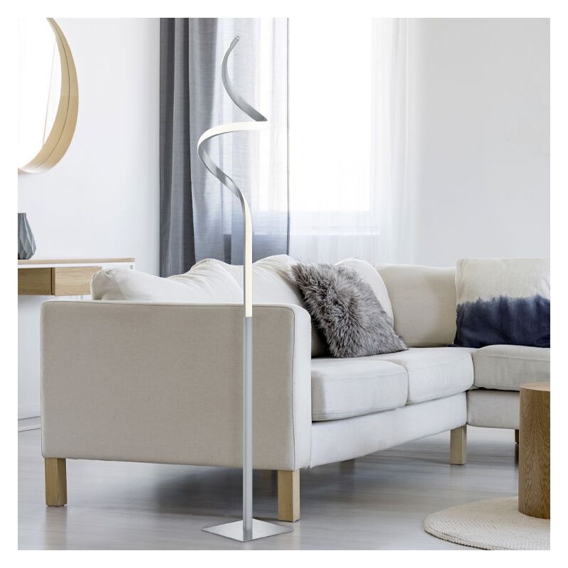 Nickel floor lamp modern, Aby, 11W, 3000K LED, with touch dimmer Nickel floor lamp modern, Aby, 11W, 3000K LED, with touch dimmer