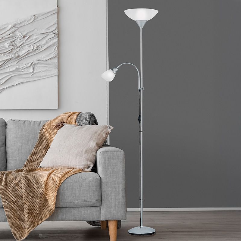 Grey floor lamp plastic, Pieter, with switch