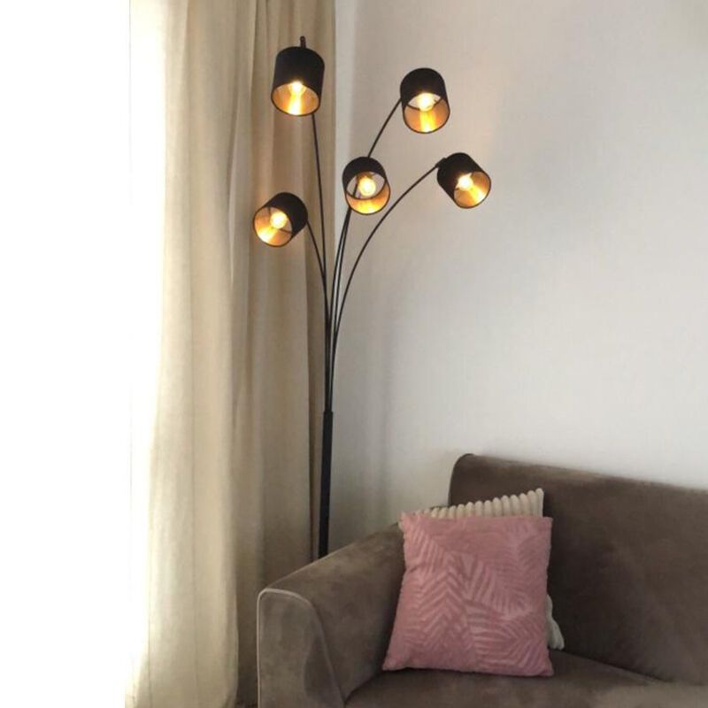 Black floor lamp modern, Koge, with switch
