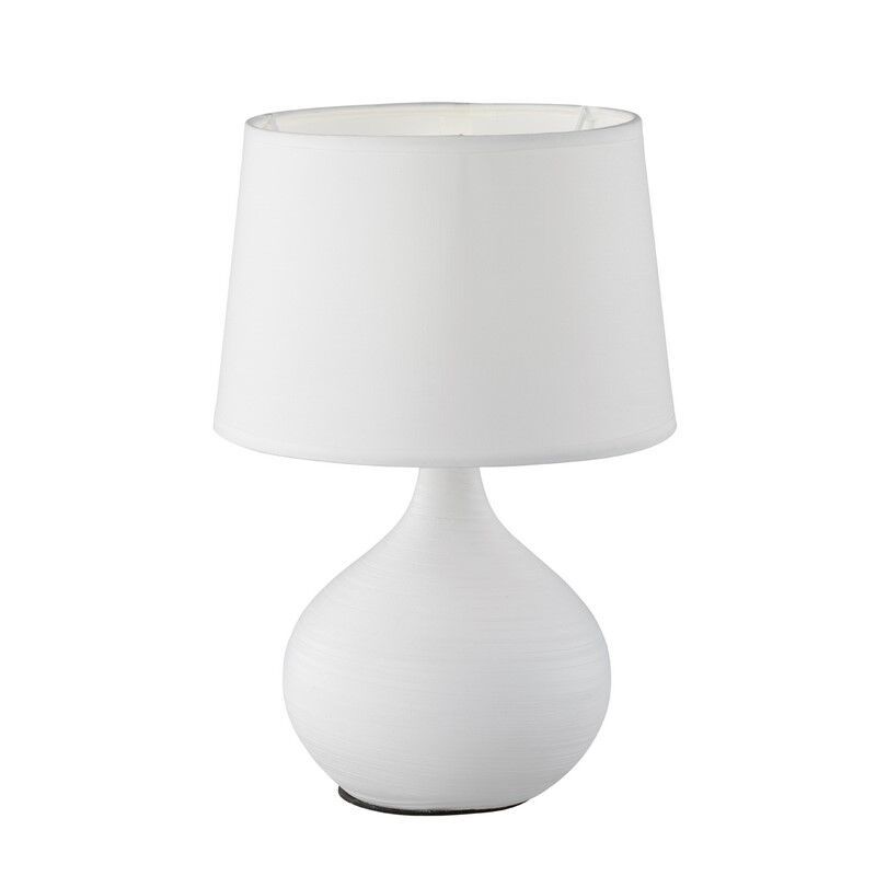 Ceramic table lamp white, Yesha, with switch