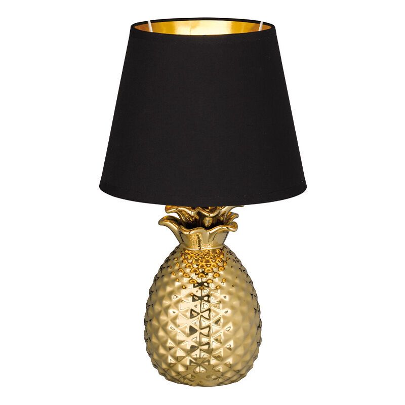 Ceramic table lamp gold, Monsted, with switch