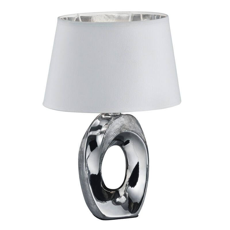 Ceramic table lamp silver, Moldrup, with switch