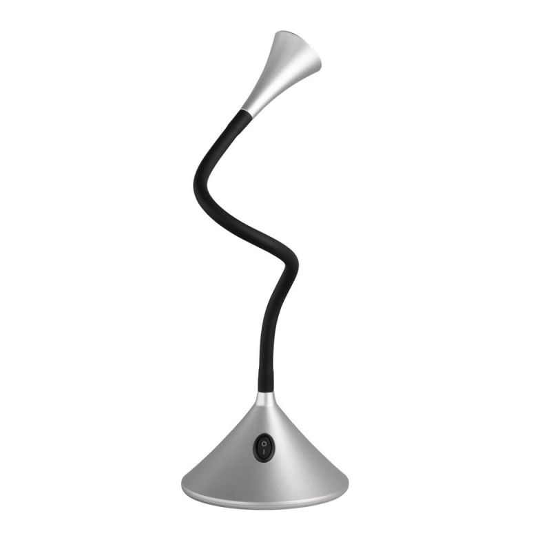 Silver desk lamp modern, Yelaisa, 3W, 3000K LED, with switch