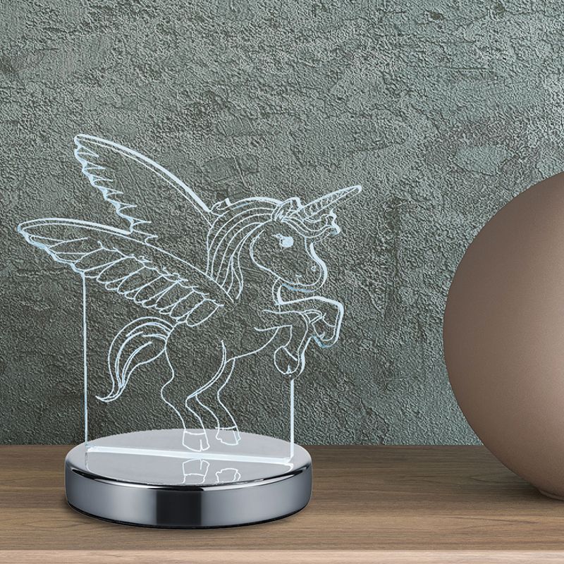 Chrome children's table lamp design, Berivan, 7W, warm to cold white adjustable LED, with switch