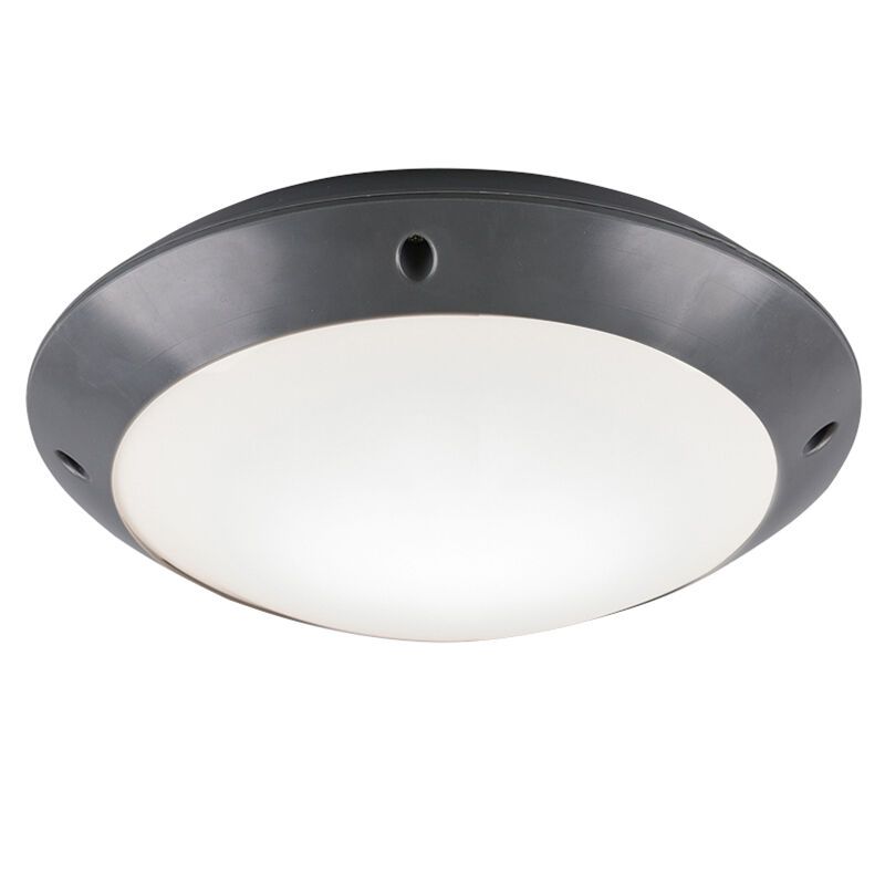 Anthracite flush ceiling light modern, Gandrup, IP54