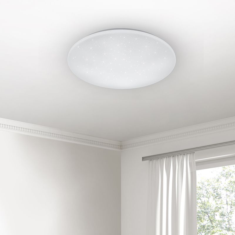 White flush ceiling light modern, Gilleleje, 27W, warm to cold white adjustable LED, with remote control