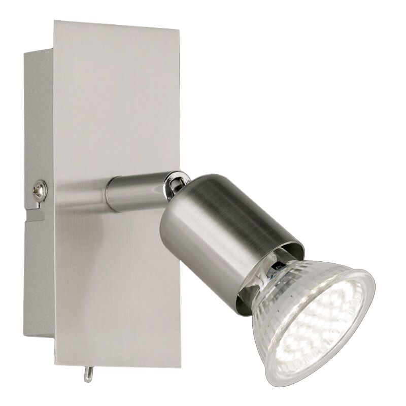 Nickel wall spotlight metal, Tembisa, with switch