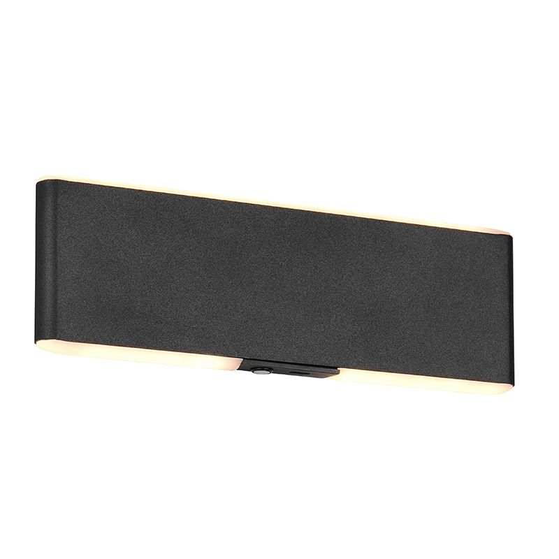 Black up down wall light modern, Zwier, 2W, warm to cold white adjustable LED, with switch