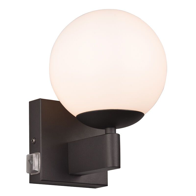 Black bathroom wall light modern, Eray, IP44