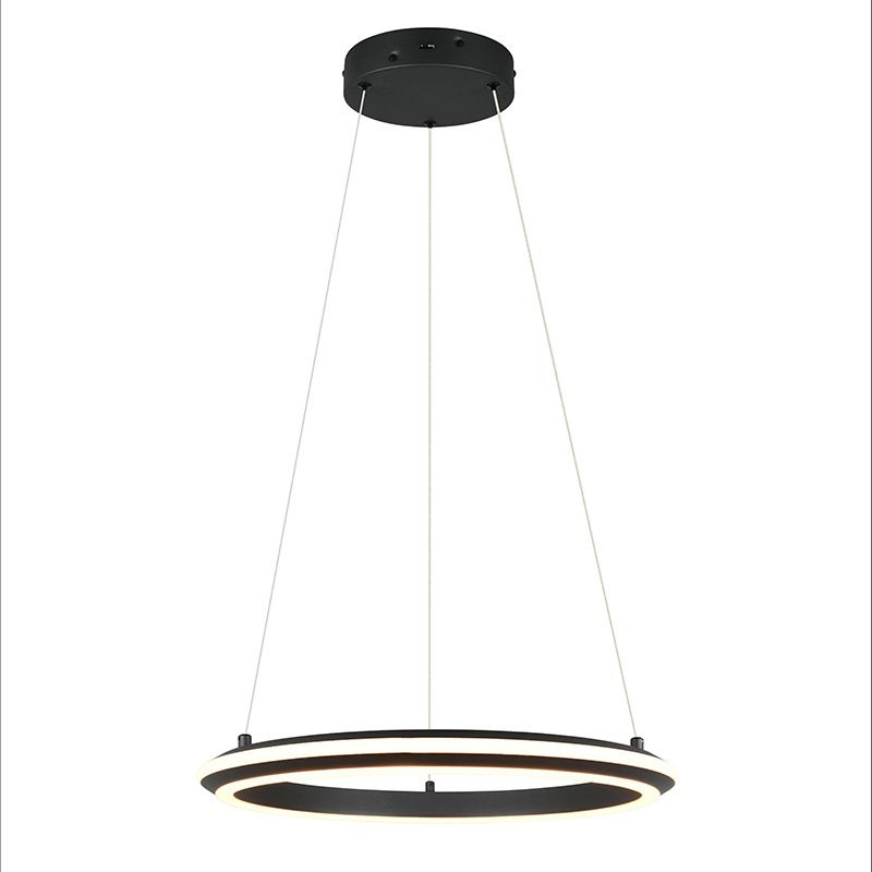 Black pendant light modern, Jiry, 34W, white switch LED, 3-step dimmable Black pendant light modern, Jiry, 34W, white switch LED, 3-step dimmable