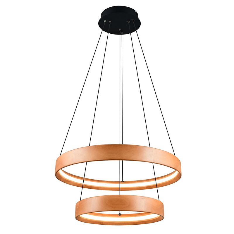 Modern pendant light wood, Nassima, 37W, 3000K LED, 3-step dimmable Modern pendant light wood, Nassima, 37W, 3000K LED, 3-step dimmable