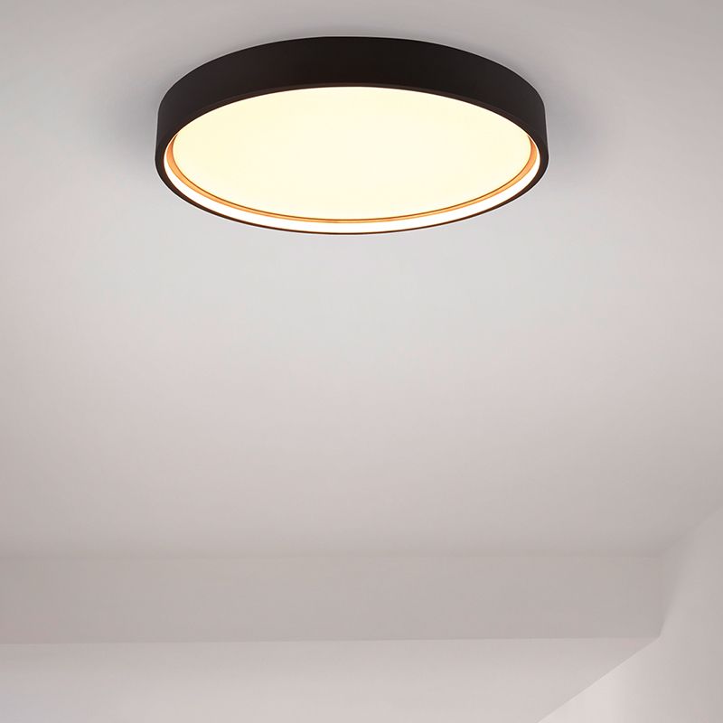 Black flush ceiling light modern, Destin, 29W, warm to cold white adjustable LED